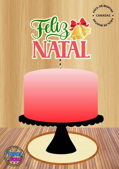 Arquivo de Corte Topo de Bolo Feliz Natal Sino 01