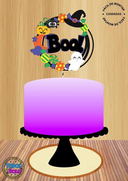 Arquivo de Corte Topo de Bolo Halloween Boo