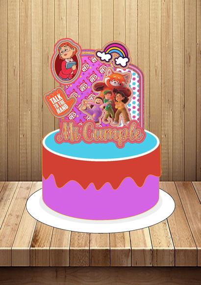 Topper Cake Turning Red - Arquivo Digital