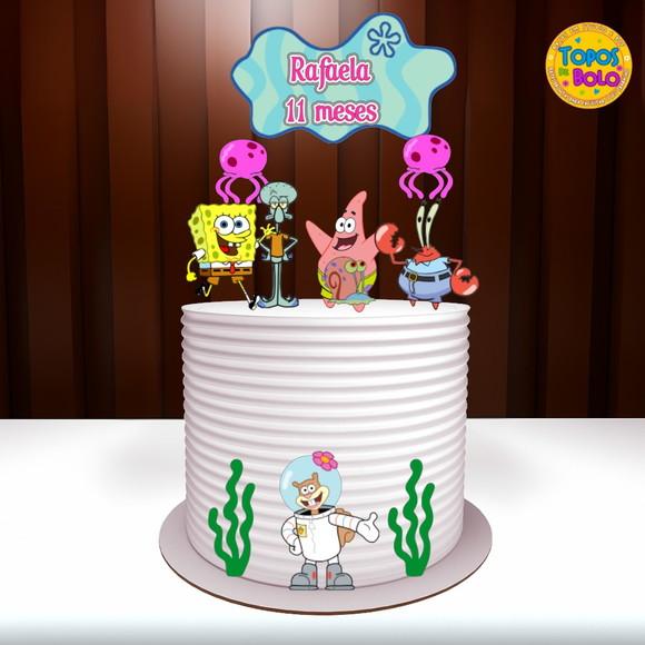 Arquivo de Corte Topo de Bolo Bob Esponja Menina