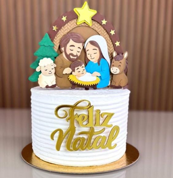 Arquivo de Corte Topo de Bolo Feliz Natal Cristã 2025 01