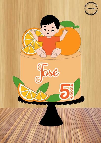 Arquivos de Corte Topo de Bolo Bebê Laranja