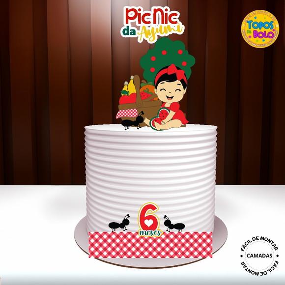 Arquivo de Corte Topo de Bolo Picnic Menina