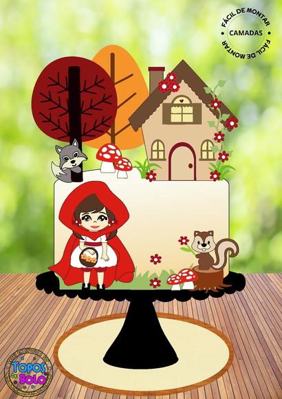 Arquivo de Corte Topo de Bolo Chapeuzinho Vermelho 02