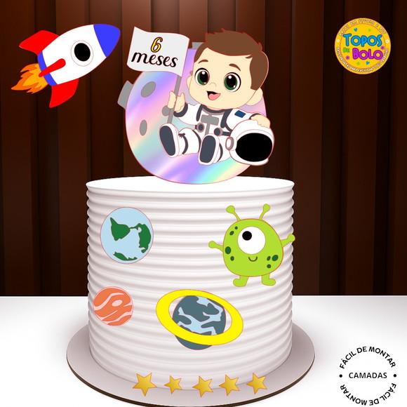 Arquivo de Corte Topo de Bolo Astronauta Baby