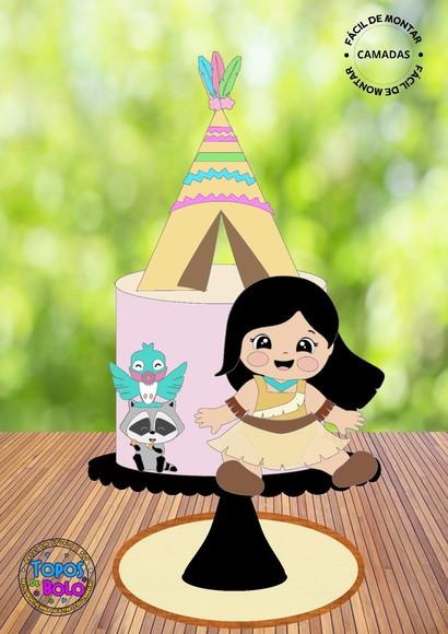 Arquivo de Corte Topo de Bolo Pocahontas Baby Cute