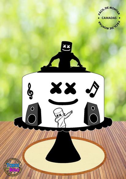 Arquivo de Corte Topo de Bolo Dj Marshmello
