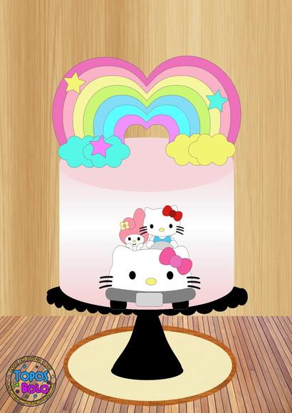 Arquivo de Corte Topo de Bolo Hello Kitty