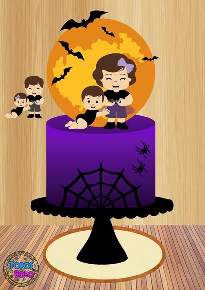 Arquivo de Corte Topo de Bolo Halloween dos Irmãos