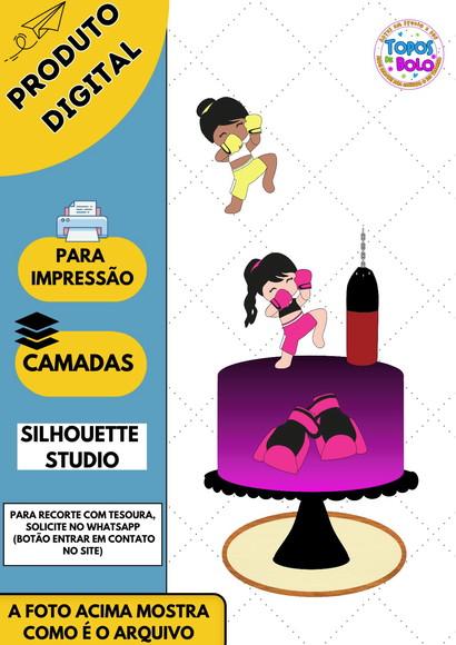 Arquivo de Corte Topo de Bolo Lutadora