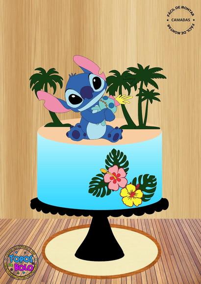 Arquivo de Corte Topo de Bolo Stitch Ursinho