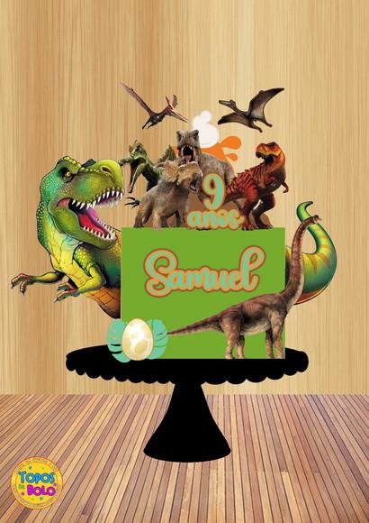 Arquivo de Corte Topo de Bolo Dinossauros 01