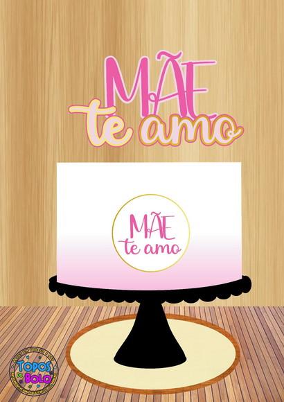 Arquivo de Corte Topo de Bolo Letreiro Mãe Te Amo