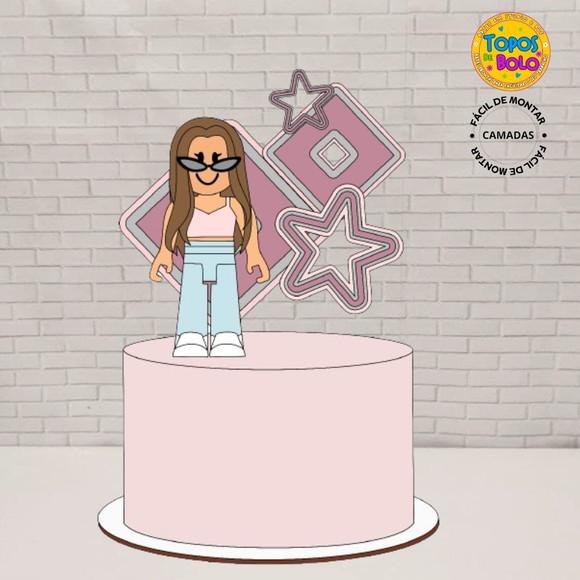 Arquivo de Corte Topo de Bolo Roblox Menina Camadas