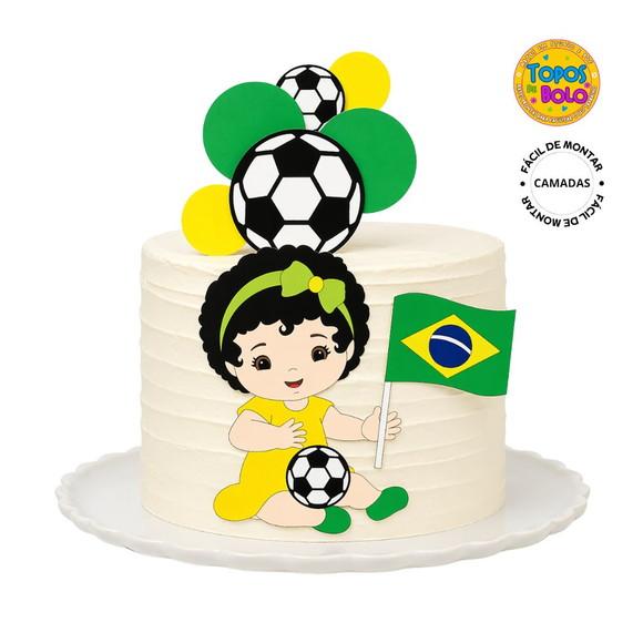 Arquivo de Corte Topo de Bolo Menina Copa Camadas