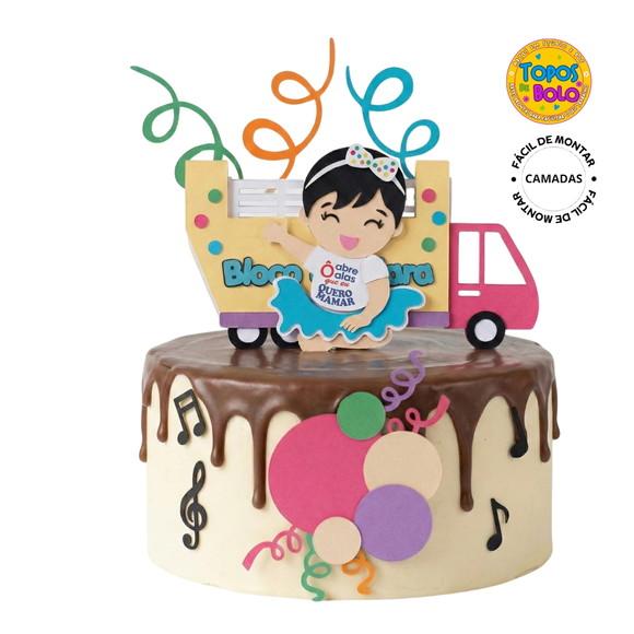 Arquivo de Corte Topo de Bolo Carnaval Menina Baby Trio