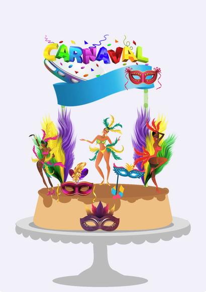 Arquivo de Corte Topo de Bolo Carnaval Alegre