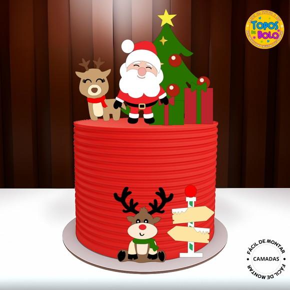 Arquivo de Corte Topo de Bolo Papai Noel Fofo 01
