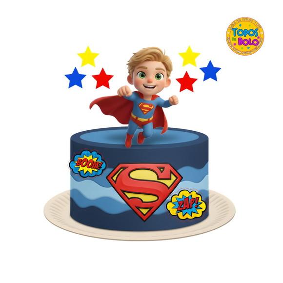 Arquivo de Corte Topo de Bolo Super Homem Menino