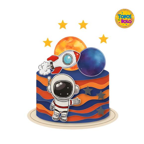 Arquivo de Corte Topo de Bolo Astronauta 02