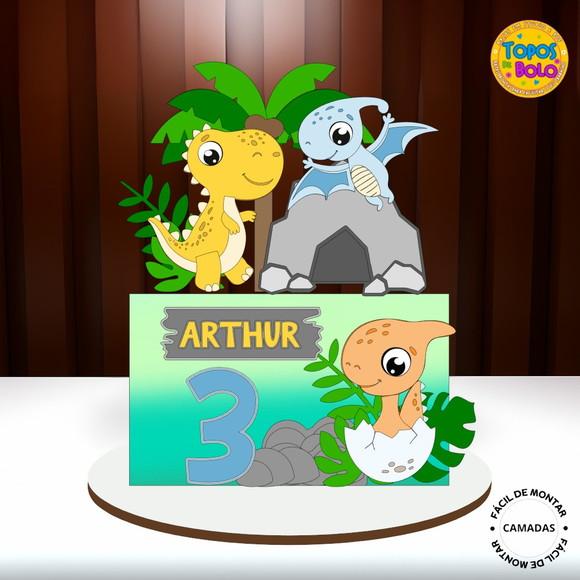 Arquivo de Corte Topo de Bolo Dinossauro Baby 01