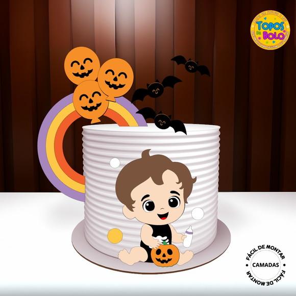 Arquivo de Corte Topo de Bolo Halloween Menino Baby 01