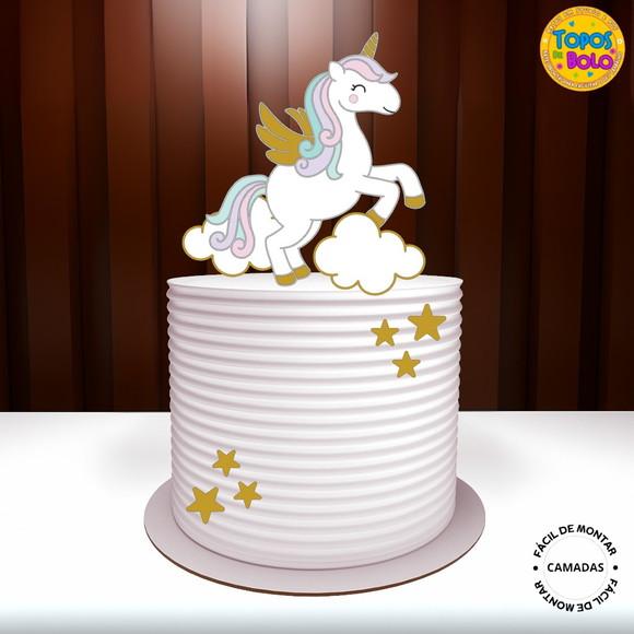 Arquivo de Corte Topo de Bolo Unicornio 02