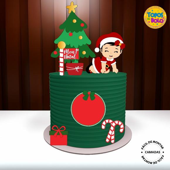 Arquivo de Corte Topo de Bolo Menina Natal 01