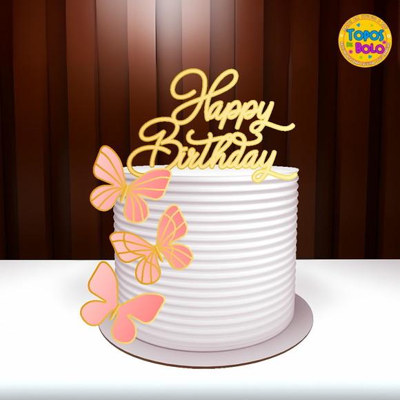Arquivo de Corte Topo de Bolo Happy com Borboletas 02