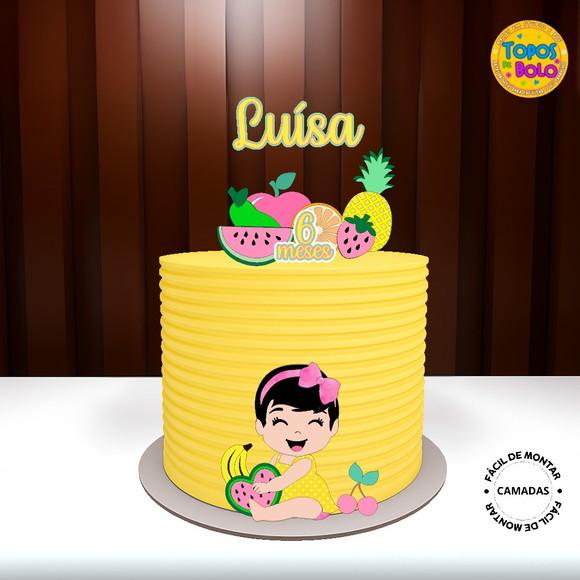 Arquivo de Corte Topo de Bolo Menina Frutinhas