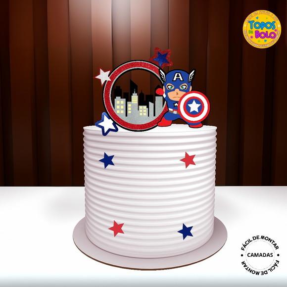 Arquivo de Corte Topo de Bolo Capitão America 03