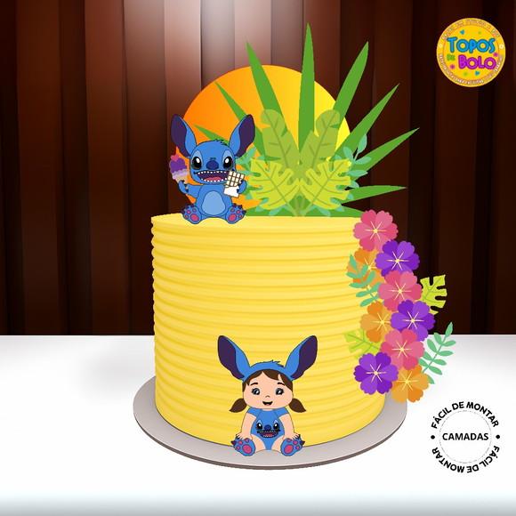 Arquivo de Corte Topo de Bolo Baby Stitch Menina