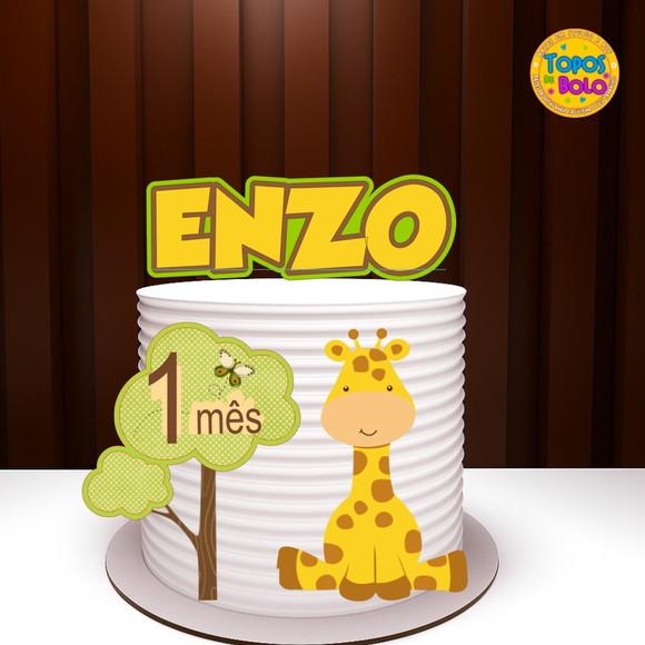 Arquivo de Corte Topo de Bolo Girafa Impressa