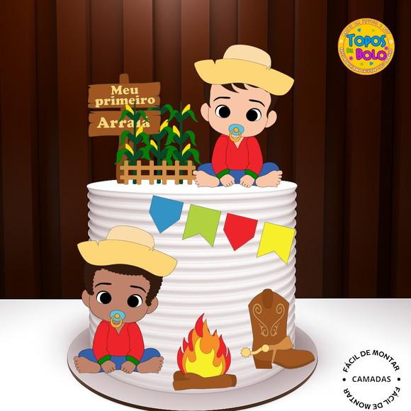 Arquivo de Corte Topo de Bolo Festa Junina Bebê Bota