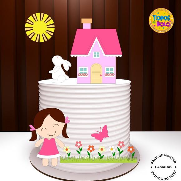 Arquivo de Corte Topo de Bolo Casa Boneca