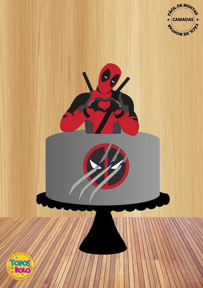 Arquivo de Corte Topo de Bolo Deadpool Camadas