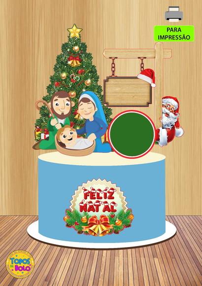 Topo de Bolo Impresso Natal