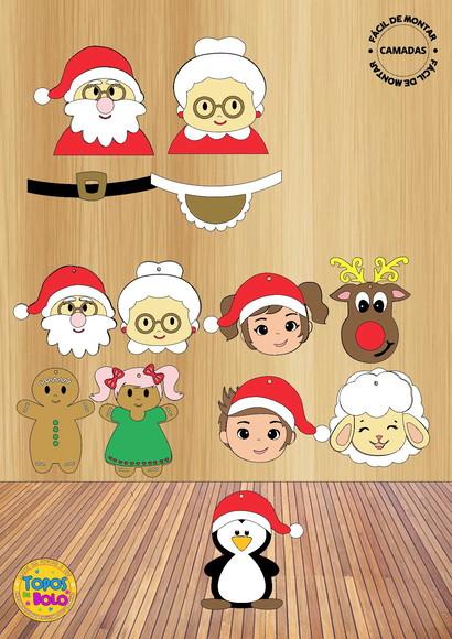 Arquivo de Corte Topo de Bolo Natal Pingentes