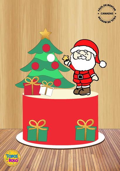 Arquivo de Corte Topo de Bolo Natal Camadas