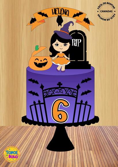Arquivos de Corte Topo de Bolo Halloween Abobrinha Girl