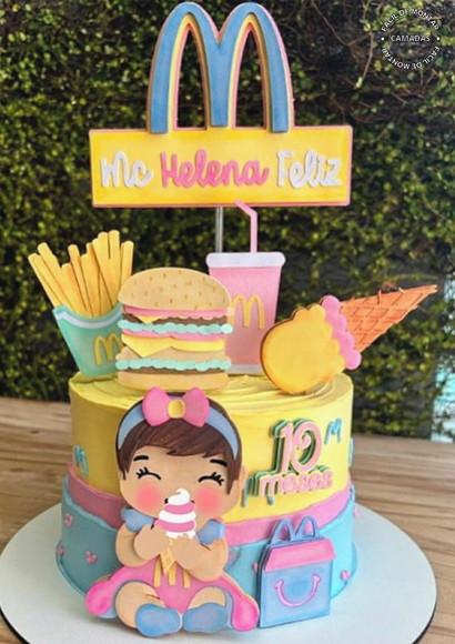 Arquivos de Corte Topo de Bolo Mc Lanche Menina