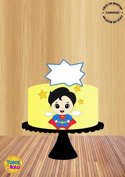 Arquivos de Corte Topo de Bolo Super Man Menino Cute