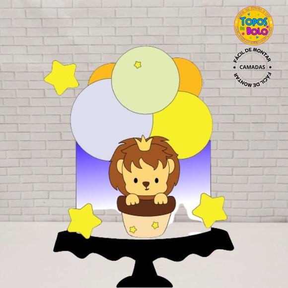 Arquivo de Corte Topo de Bolo Leãozinho Balão