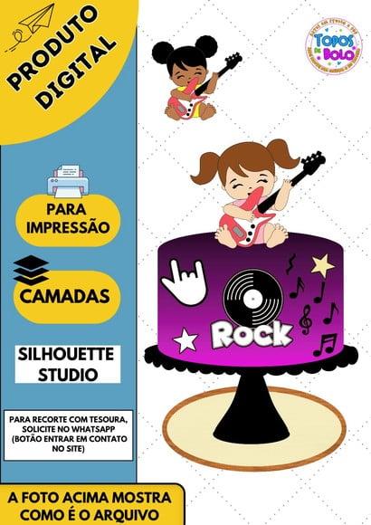 Arquivo de Corte Topo de Bolo Bebe Rock Menina