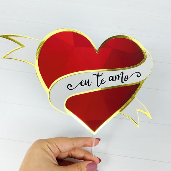 Arquivo de Corte Topo de Bolo Coração Eu Te Amo 01
