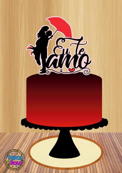 Arquivo de Corte Topo de Bolo Casal Eu Te Amo