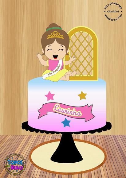 Arquivo de Corte Topo de Bolo Miss Simpatia Princesa
