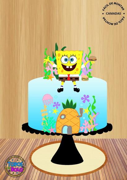 Arquivo de Corte Topo de Bolo Bob Esponja 03