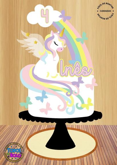 Arquivo de Corte Topo de Bolo Unicornio 01