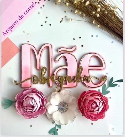 Arquivo de Corte Topo de Bolo Dia das Mãe 01